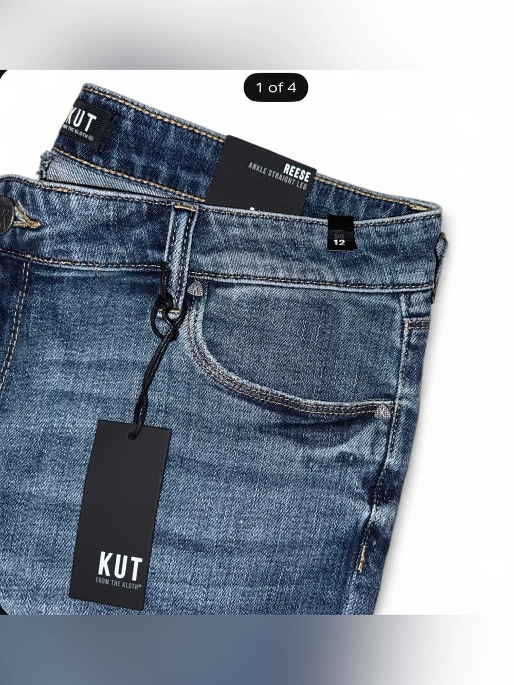 KUT from the Kloth Reese Ankle Straight Leg Jeans Size 12